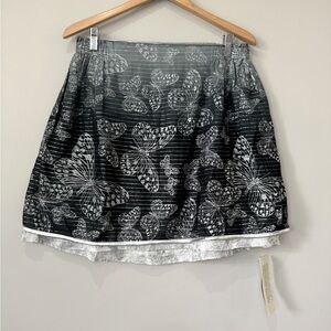 Millenium NWT butterfly ombré silver detail paper waist band mini skirt XL